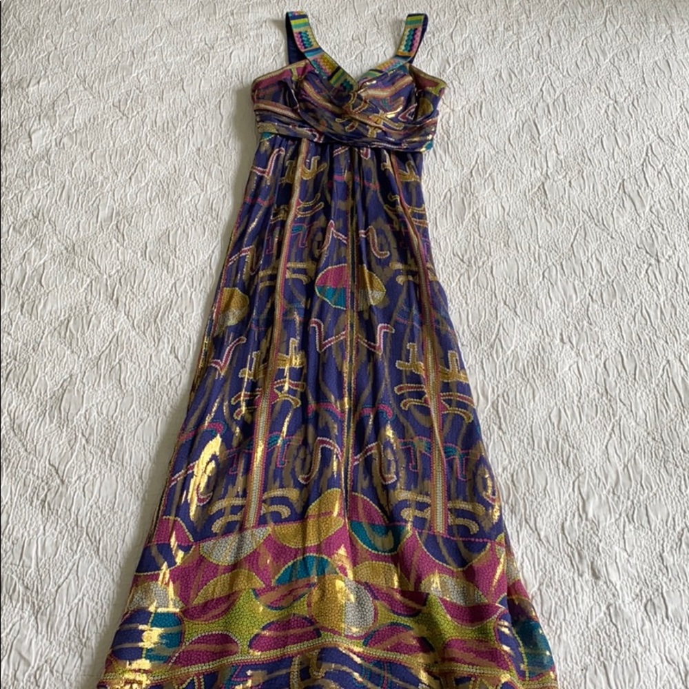 Nicole Miller Embroidered/Silk Evening Gown Size 4